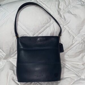 Coach 9083 Vintage Navy Tribeca Tote Glove Tan Leather Bucket Bag